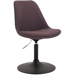 Décoshop26 - Chaise de salle à manger x1 pivotante hauteur réglable en tissu marron et pied trompette en métal noir 10_0003768 - marron 3000251757217_0