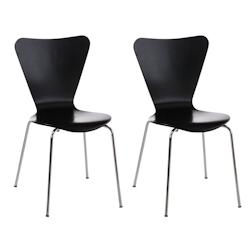 Décoshop26 - Lot de 2 chaises de séjour bureau en bois noir et métal CDS10014 - noir 3000205283601_0