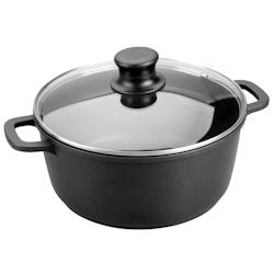 Faitout 16 cm en fonte avec couvercle -  150 cl Noir Rond Fonte Aluminium Lacor 23.5x cm - noir aluminium 25816_0