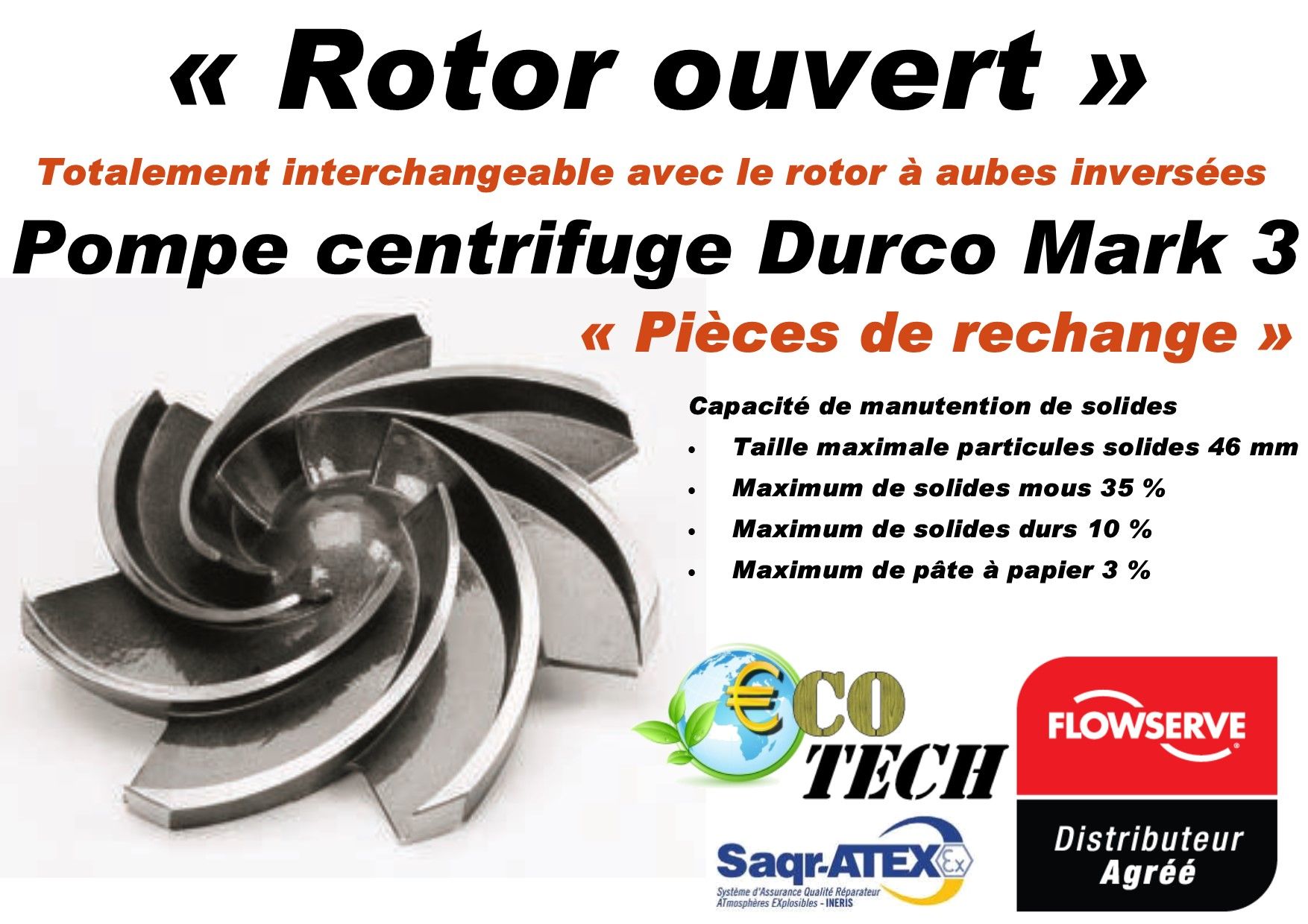 Pompe flowserve mark 3 iso - rotor / impluseur / roue ouverte ou vortex_0