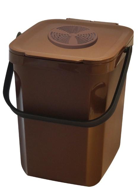 Poubelle compost 10L - Organik Green - Plastique recyclé et recyclable - Filtre à charbon - Rolléco_0