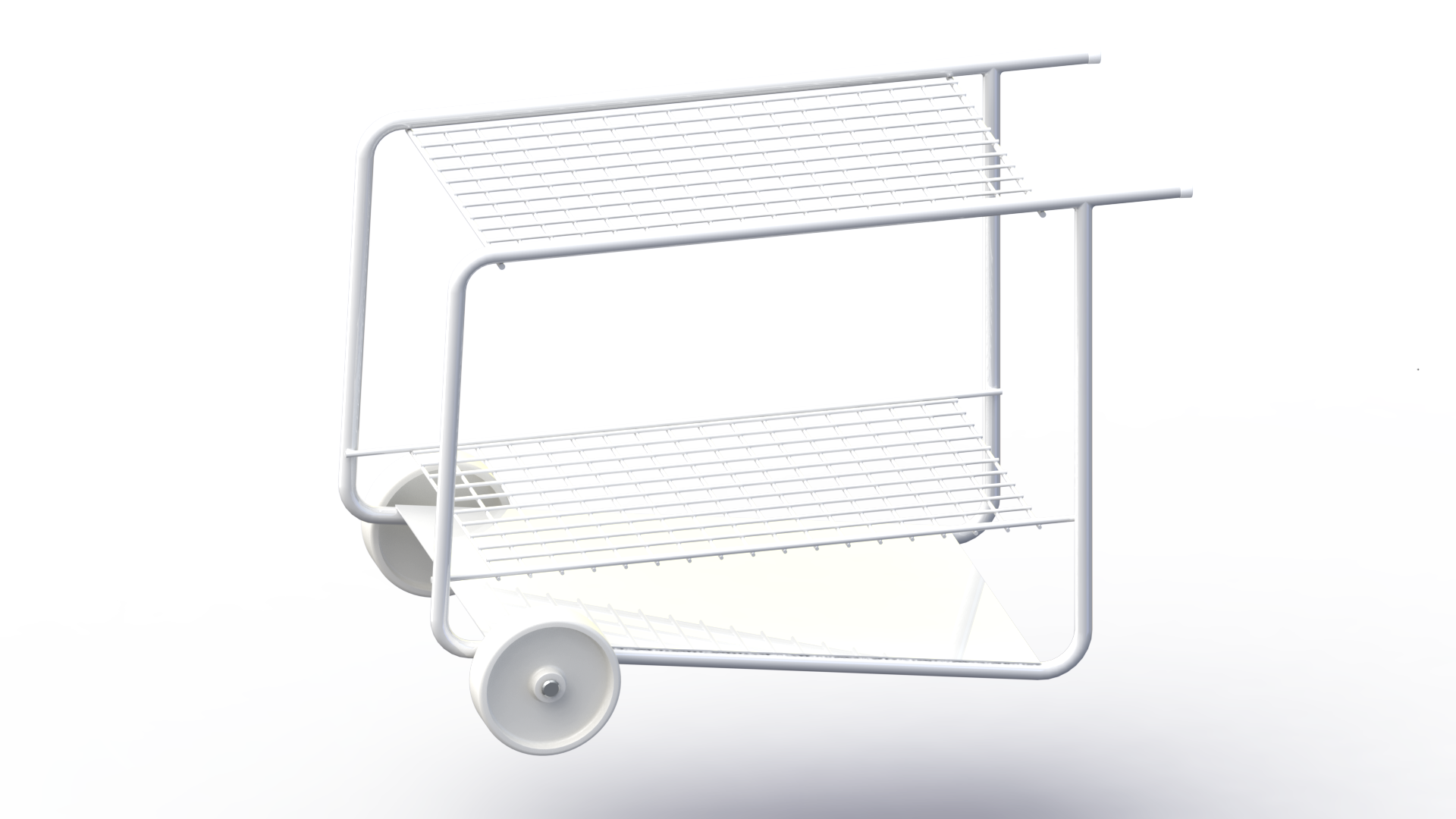 Présentoir mobile - Roulotte à 2 niveaux en métal pour commerce, distribution et tourisme_1