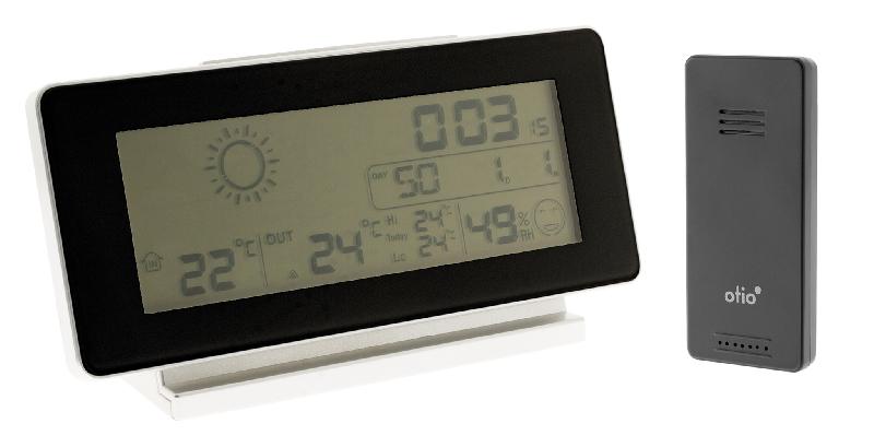 Station météo noir et blanc - Capteur sans fil IP44 - Zenitech - Prévisions à 24h, température et humidité intérieure/extérieure_0