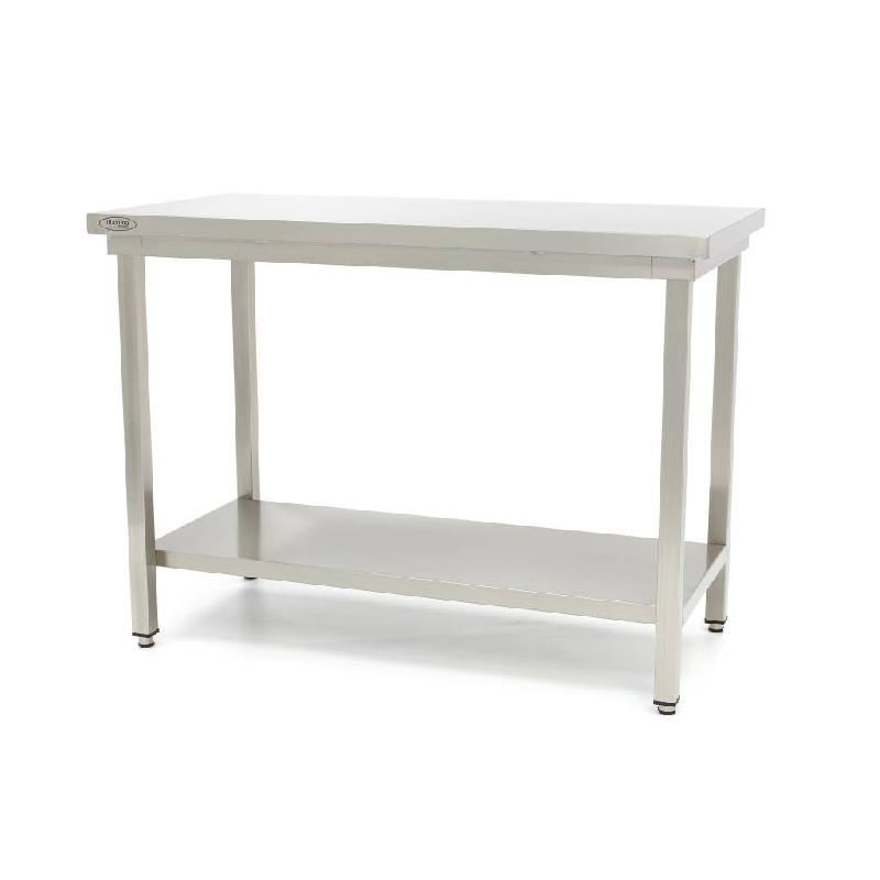 Table en acier inoxydable, 180 x 60 cm, réglable, + étagère de rangement, Maxima  09300968_0