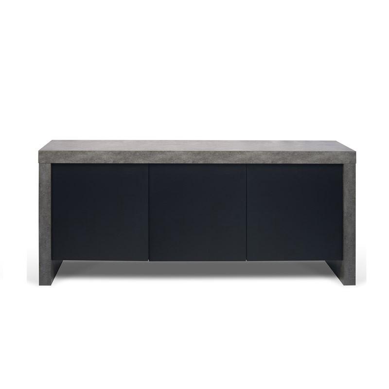 Buffet 3 portes Kobe noir mat & béton - TemaHome - Design haut de gamme, fabriqué au Portugal_0