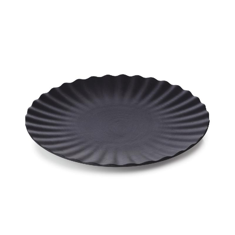 ASSIETTE PLATE ROND NOIR PORCELAINE Ø 21 CM PEKOE REVOL