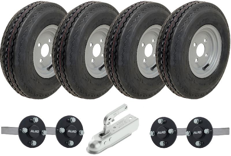 4.80/4.00-8 Twin Axle Trailer Kit High Speed Road Legal Wheels, Axles  Hitch_0