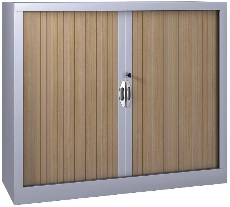 ARMOIRE À RIDEAUX 120 X 102 CM CHÊNE CLAIR/ALU - MANUTAN COLLECTIVITÉS