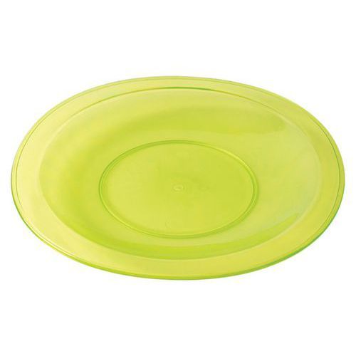 ASSIETTES PLATES COPOLYESTER Ø 26 CM - TRANSPARENT JAUNE