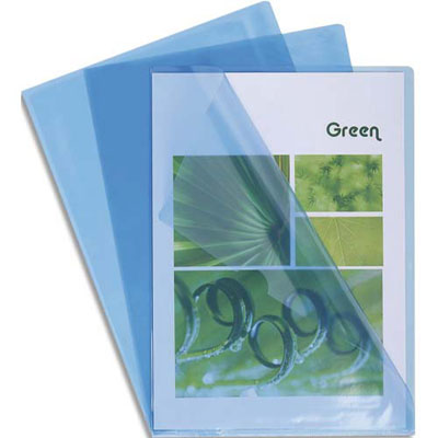 BOÎTE DE 100 POCHETTES COIN CLAIRCELL - EN PVC 14/100 EME - COLORIS BLEU