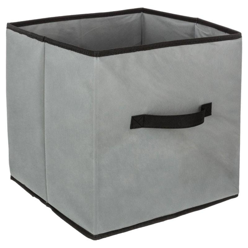 Boîte de rangement pliable Basic 31x31cm gris - Paris Prix - compatible étagères Mix N Modul_0