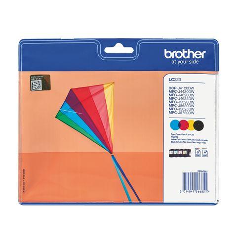 BROTHER LC 223 PACK 4 CARTOUCHES NOIR + COULEUR POUR IMPRIMANTE JET D'ENCRE - CARTOUCHE AUTHENTIQUE