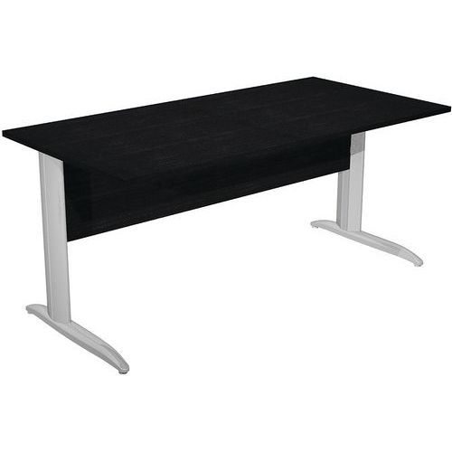 BUREAU DROIT PIEDS L EN MÉTAL FAST 160 CM - NOIR - CHROME