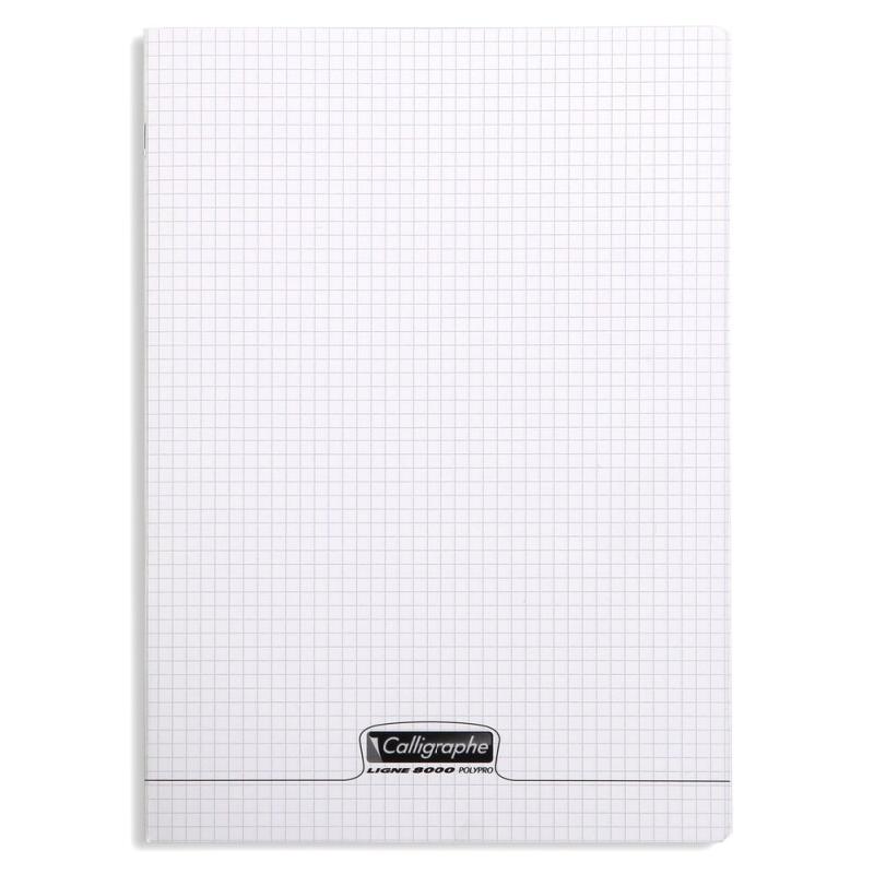 Calligraphe Lot de 10 Cahier Ligne 8000 A4, 48p./24 feuilles 90 g/m² piquées, couv. PP incolore, quadrillé 5x5 - 3210330180199_0