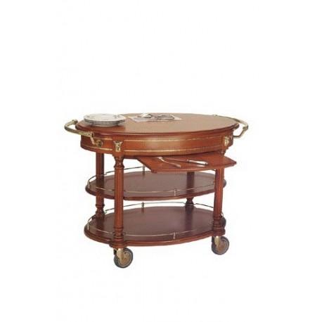 Chariot de service Mercure 133 / 133 PF - Hêtre massif - Finitions laiton - Dimensions L1130 x l710 x h1120 mm_0
