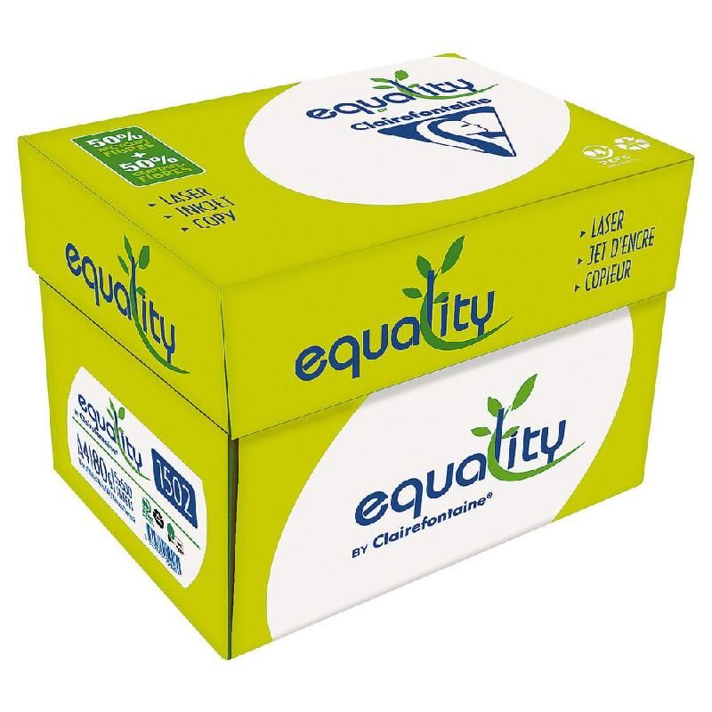 CLAIREFONTAINE CARTON DE 2500 FEUILLES EQUALITY PAPIER ÉCOLOGIQUE - FORMAT A4 (80 G/M²) - COULEUR BLANC