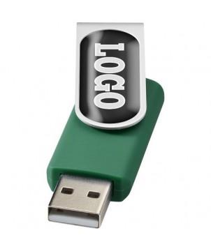 CLÉ USB ROTATIVE AVEC DOMING 1 GB - VERT - CLÉS USB PUBLICITAIRES PERSONNALISÉES
