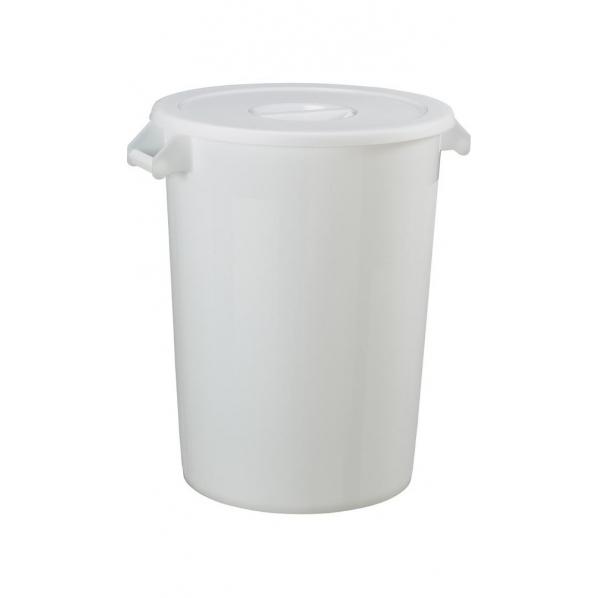 Collecteur alimentaire 100 litres - Pratik Blanc - Polyéthylène ou Polypropylène - Contact alimentaire_0