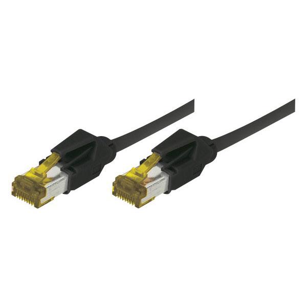 CORDON RJ45 SUR CÂBLE CATEGORIE 7 S/FTP LSOH SNAGLESS NOIR - 2 M