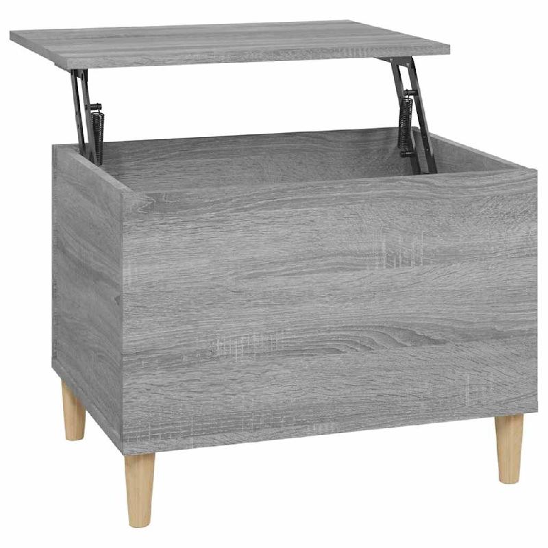 Décoshop26 - Table basse avec dessus relevable 60 x 44,5 x 45 cm bois d'ingénierie gris DEC040054 - gris Bois massif 3000264728242_0
