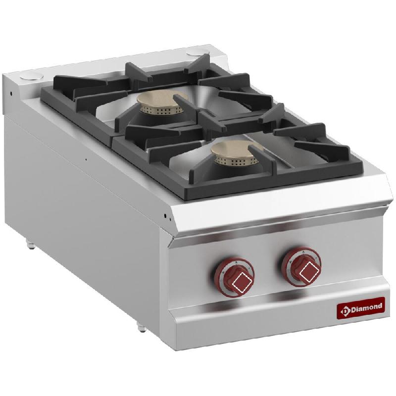 Diamond - Cuisinière gaz 2 feux vifs -Top- - réf. G7/2B4T-N - gris inox AKS-G7/2B4T-N_0