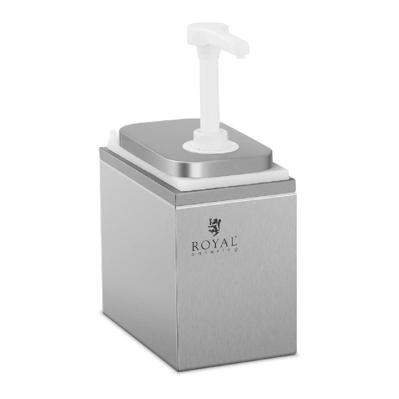 Distributeur de sauce - 1 pompe - 1 litre en acier inoxydable - Réf : 14_0001418_0