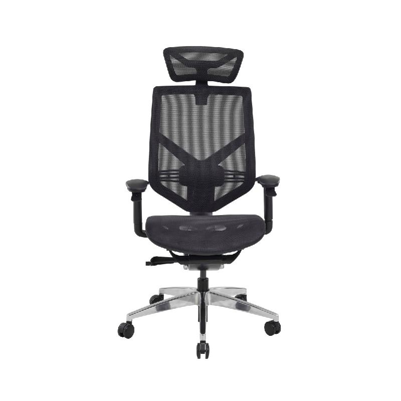 Fauteuil ergonomique synchrone TECHNO - dossier réglable, support lombaire ajustable et accoudoirs 2D_0