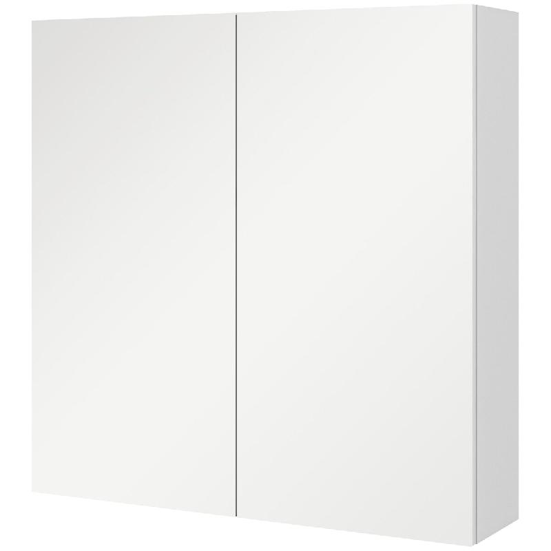 Helloshop26 - Armoire murale salle de bain miroir 60 x 15 x 60 cm rangement 3 niveaux gain de place contemporain épuré en MDF blanc 21_0001999 - bla_0