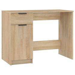 Helloshop26 - Bureau table poste de travail meuble d'ordinateur informatique étude chêne sonoma 100 x 50 x 75 cm bois d'ingénierie 02_0023631 - 300_0