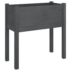 Helloshop26 - Jardinière bac lit surélevé plantes fleurs terrasse jardin 70 x 31 x 70 cm bois de pin massif gris 02_0037767 - 3000217788576_0