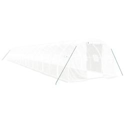 Helloshop26 - Serre tente abri plante fleur légumes avec cadre en acier 54 m² 18 x 3 x 2 m blanc 02_0044605 - 3000220230710_0