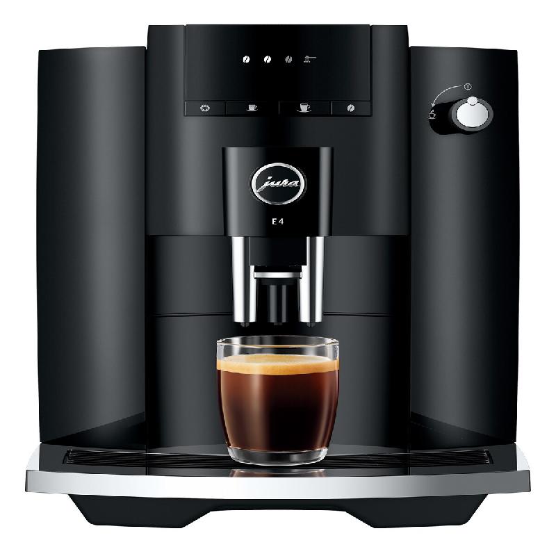 JURA - E4 Piano Black - Machine à café automatique avec moulin à arômes professionnel, préchauffage intelligent et 5 spécialités - 7610917154357_0