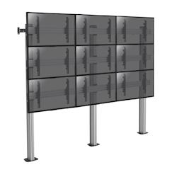 KIMEX Support sur pieds mur d'images pour 9 écrans TV 50''-55'' - A visser - gris 3700685415188_0