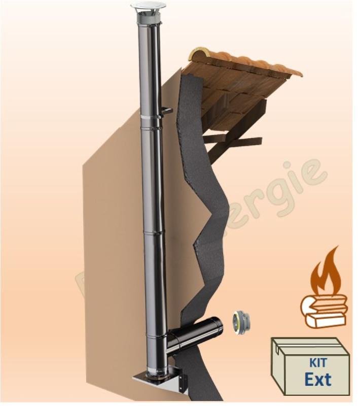 KIT ´´EXTÉRIEUR´´ MODULABLE TUBAGE ISOLÉ - L = 3 MÈTRES - Ø 153/200 MM