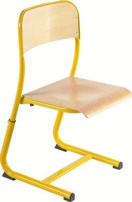 CHAISE ATLAS RÉGLABLE APPUI SUR TABLE, DOSSIER SIMPLE GALBE, ROUGE RAL 3000 - MANUTAN COLLECTIVITÉS