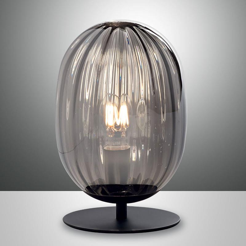 FABAS LUCE LAMPE À POSER INFINITY AVEC ABAT-JOUR VERRE ARQUÉ