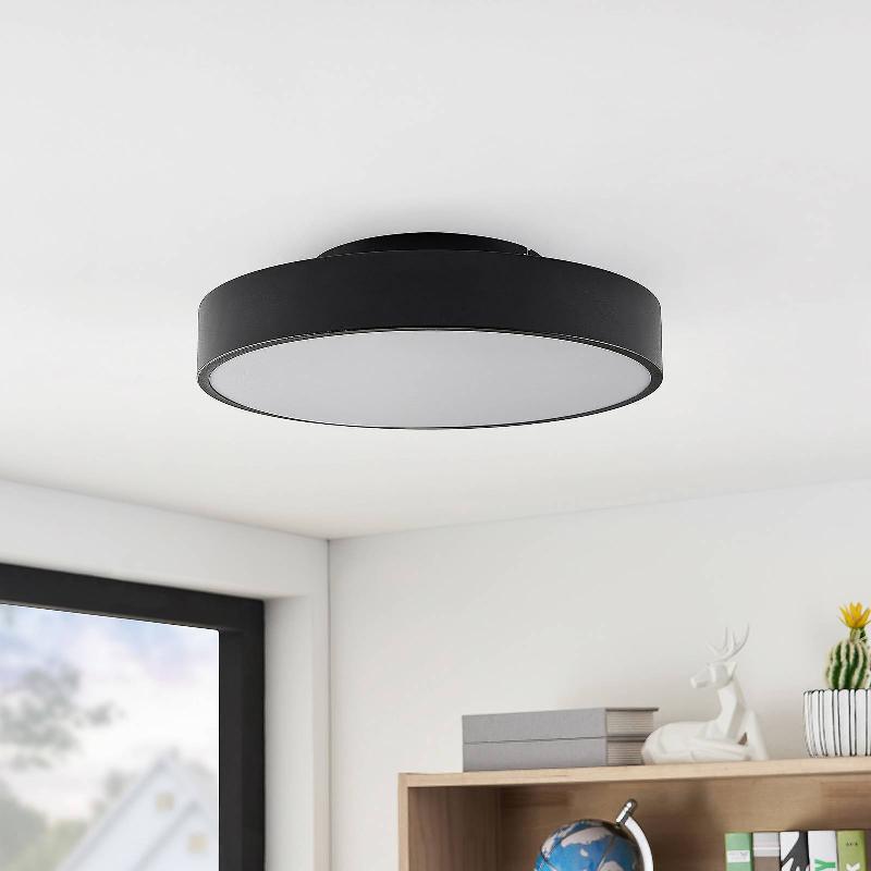LINDBY, PLAFONNIER LED MILADA, NOIR, CCT, TÉLÉCOMMANDE