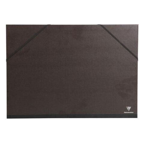LOT DE 5 - CARTON À DESSIN KRAFT À ÉLASTIQUES 52X72CM - NOIR