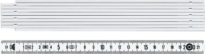 Mètre pliant 1042 longueur 2 m mm/cm EG III plastique blanc BMI_0