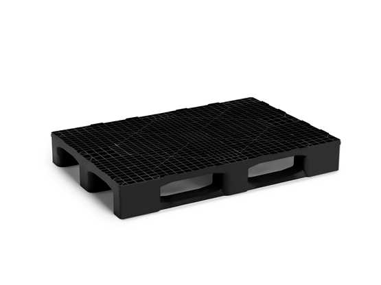 Palette lourde 3 semelles monobloc - LRD812/PE/3S - 800x1200 mm - PEHD recyclé - Charge 7500 Kg_0