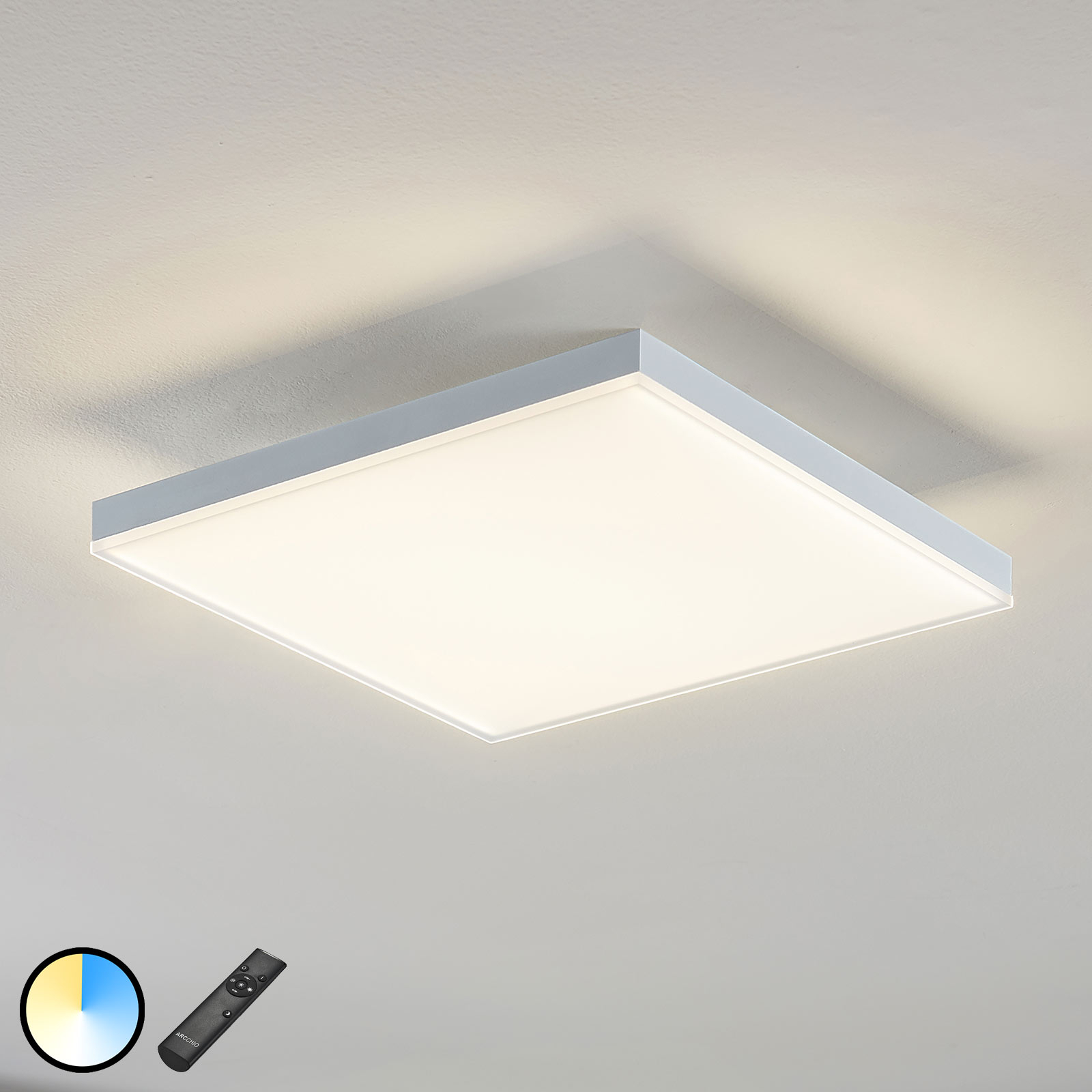 ARCCHIO PANNEAU LED BLAAN CCT TÉLÉCOMMANDE 29,5 X 29,5 CM