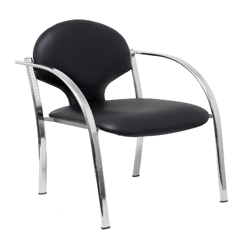Piqueras y Crespo Pack 2 chaises Hellin noir en simili cuir, structure chromée. - noir multi-matériau PACK220CRSP840_0