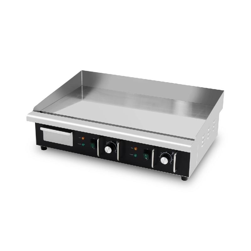 Plancha en acier lisse chromée électrique professionnelle 735x525 mm (400V) PREMIUM - GOLDINOX - inox 3701770825479_0