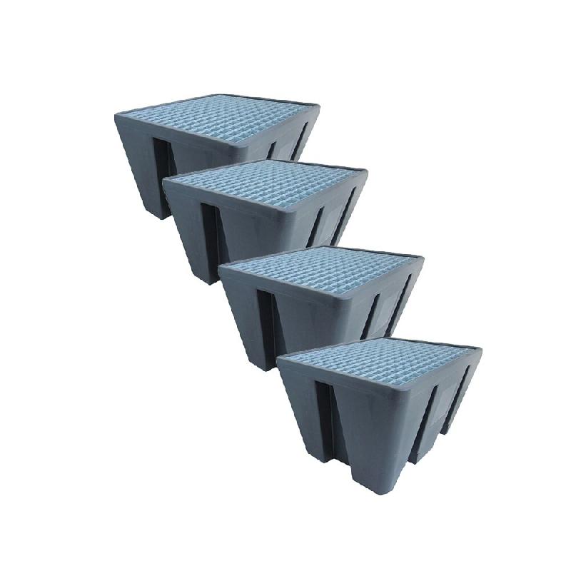 PLAST'UP ROTOMOULAGE Bac de rétention 1 fût éco-lot de 4 - NOIR - noir 0750122561117_0