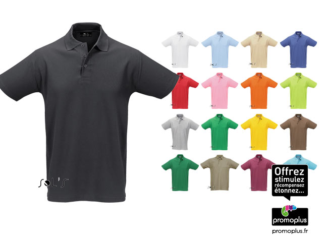 Polo publicitaire personnalisable - Homme - Maille piquée 210g - 100% coton peigné - 21 coloris - Broderie_0