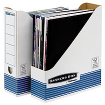 PORTE-REVUES BANKERS BOX SYSTEM, BLEU - LOT DE 10