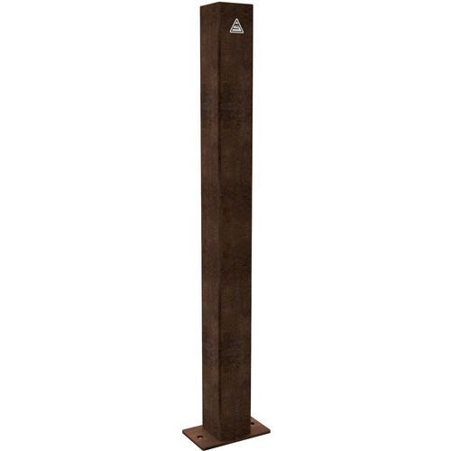 POTEAU DÉCORATIF CORTEN STATIONNAIRE À CHEVILLER PLATINE - SCHAKE