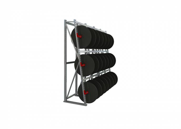 Rayonnages pour bobines 3 niveaux - Mavitouret léger - H2100 mm - Rack pour tourets de flexibles et câbles_0