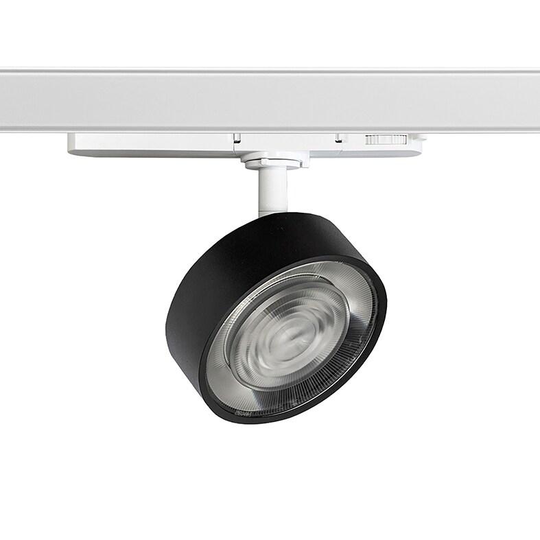 ROSSINI ILLUMINAZIONE Hole - Projecteur Sur Rail Led Triphasé 13W 3000K Cri90 Ip20 Optique 38° En Aluminium Moulé Sous Pression, Finition Blanc/Noi_0