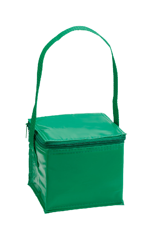 Sac isotherme avec fermeture-éclair en PVC - Renfort aluminium - Capacité 4 boîtes de 0,33 l - Couleur vert_0